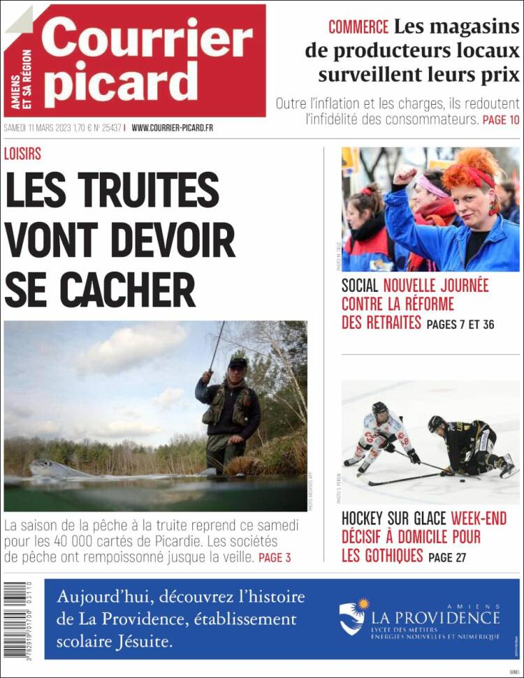 Portada de Courrier Picard (Francia)