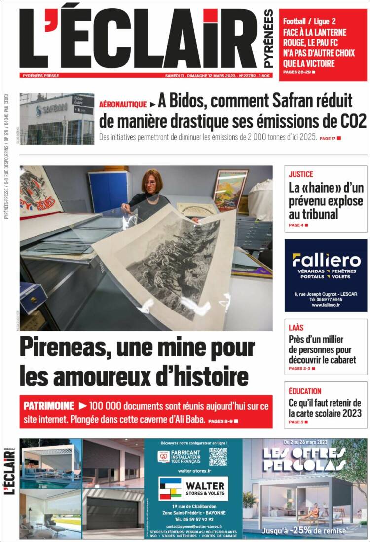 Portada de L'Eclair des Pyrénées (Francia)