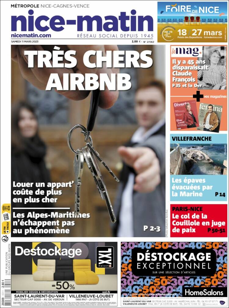 Portada de Nice-Matin (Francia)