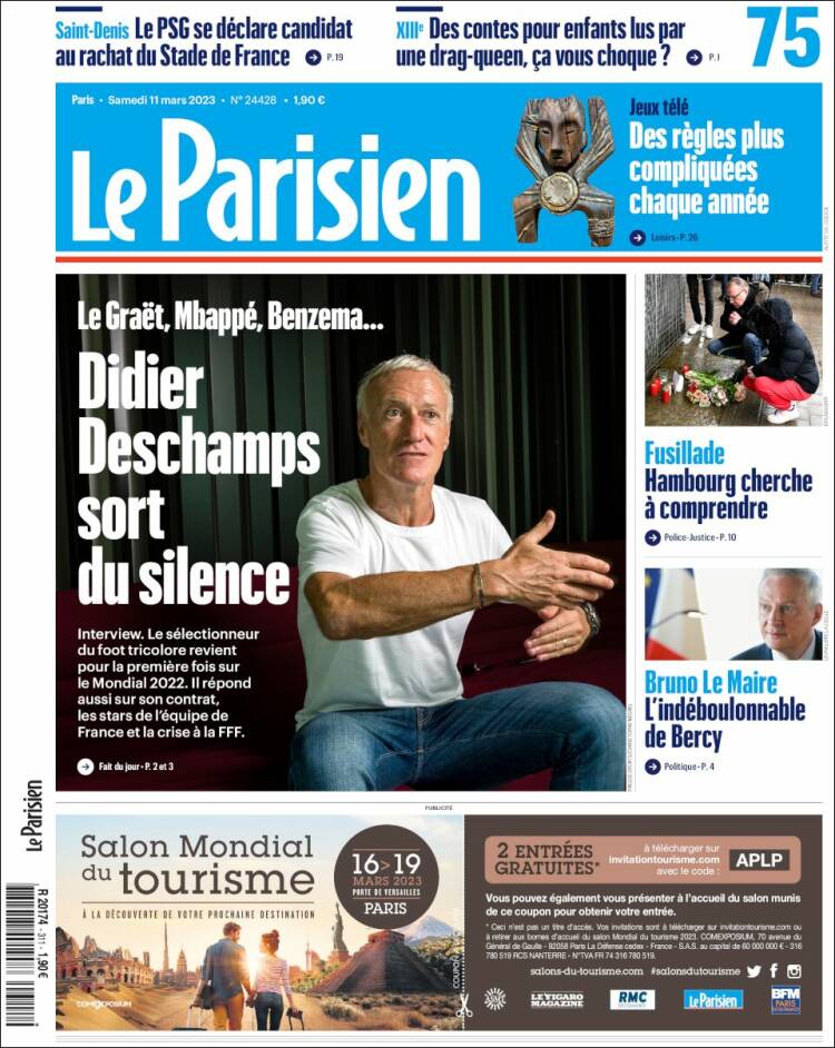 Portada de Le Parisien (Francia)