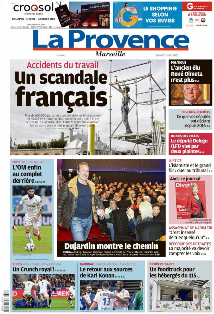 Portada de La Provence (Francia)