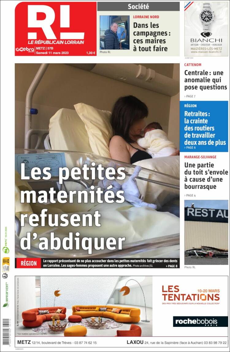 Portada de Le Republicain Lorrain (Francia)