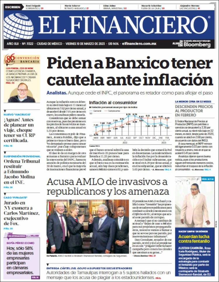 Periódico El Financiero (México). Periódicos de México. Edición de