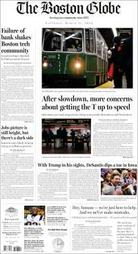 Portada de Boston Globe (USA)