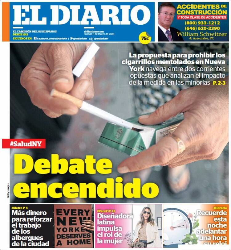 Portada de El Diario NY (USA)