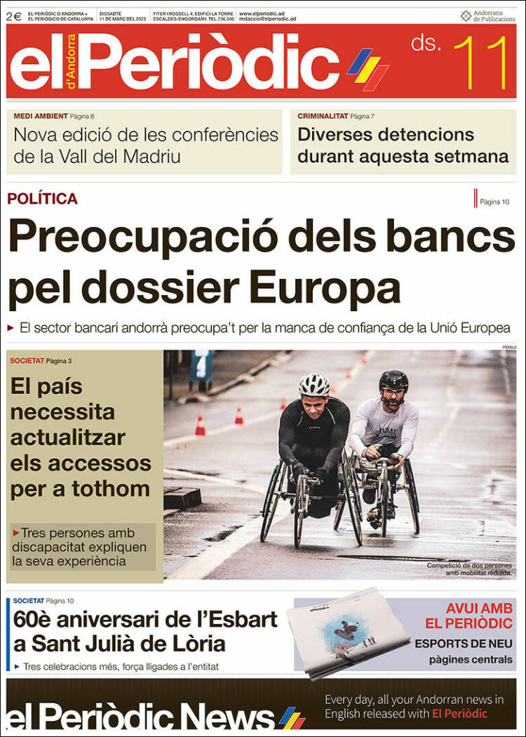 Portada de El Periòdic d'Andorra (Andorra)