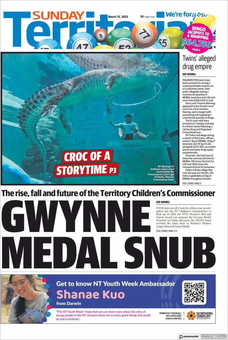 Portada de Northern Territory News (Australia)