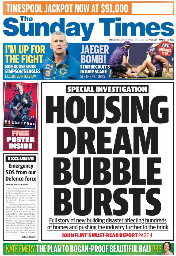 Portada de The West Australian (Australia)