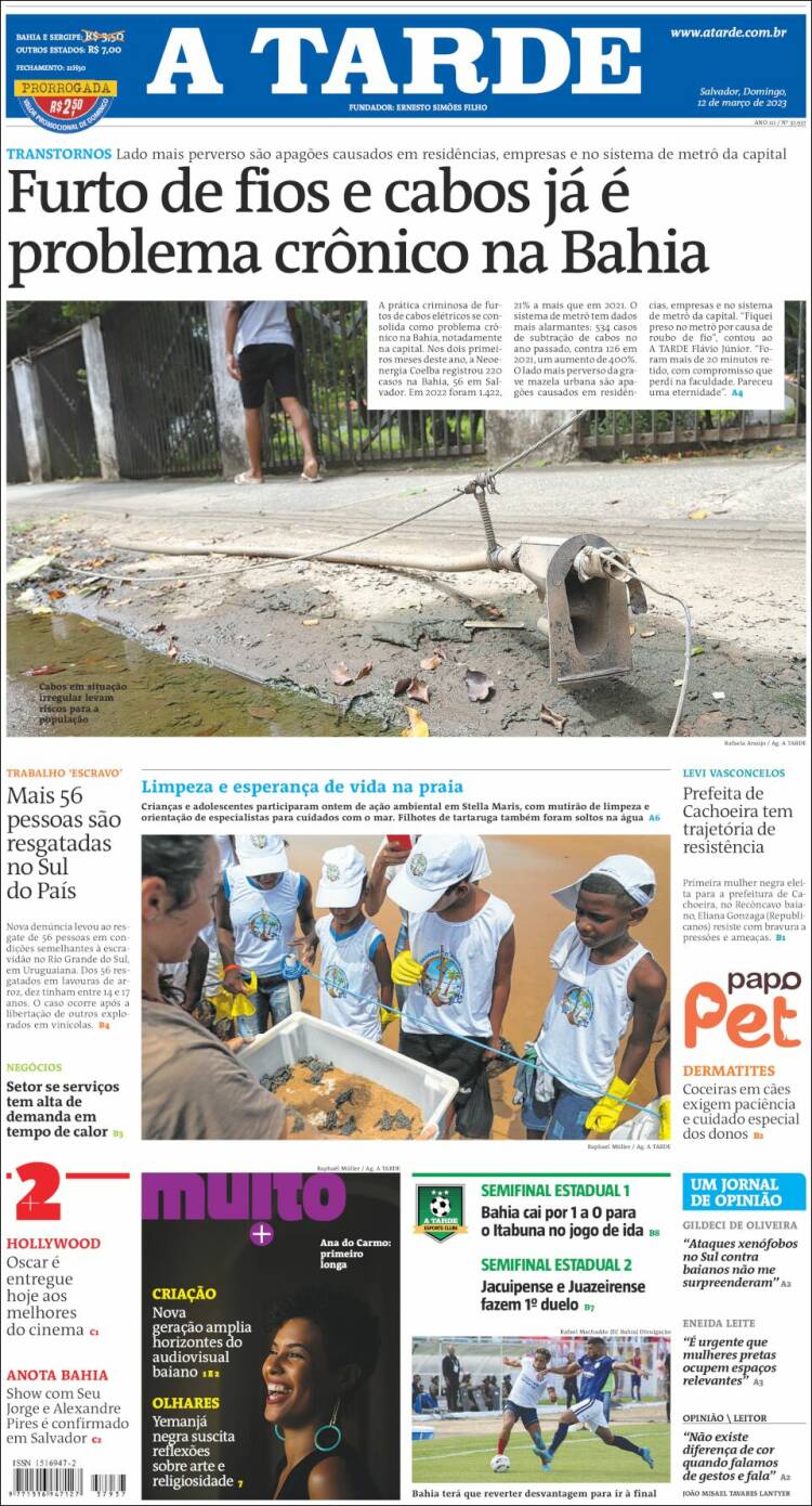 Portada de Diário A Tarde (Brasil)
