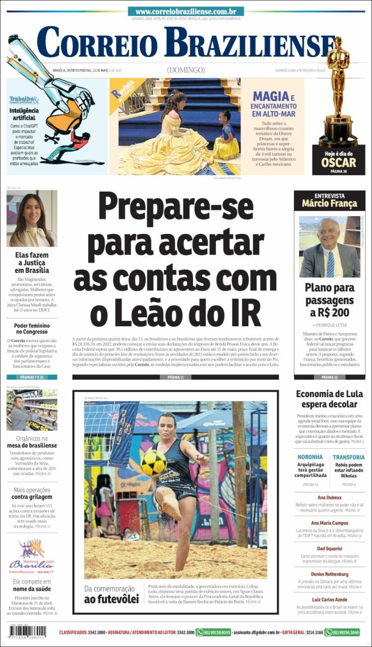 Portada de Correio Braziliense (Brasil)