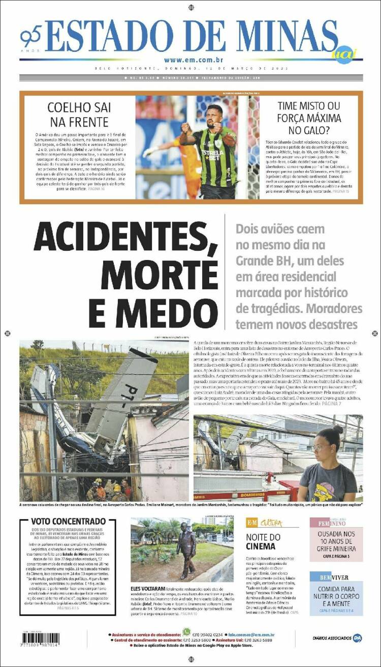 Portada de Jornal Estado de Minas (Brasil)
