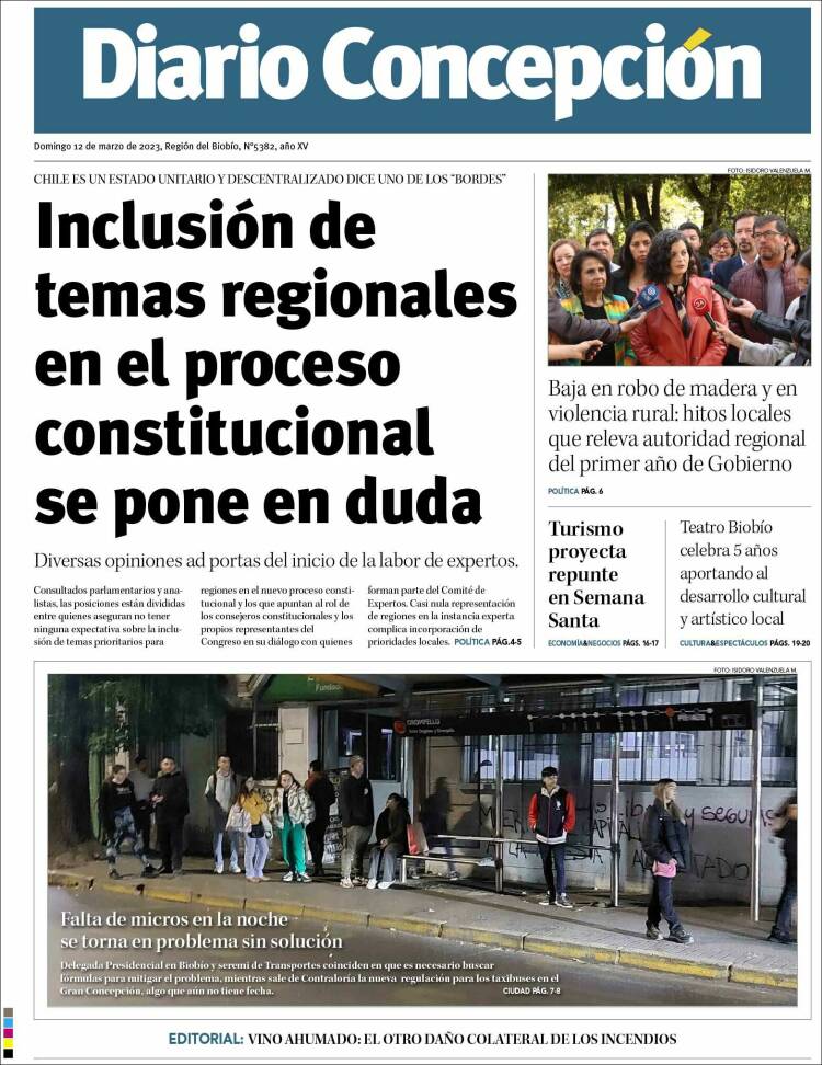 Portada de Diario de Concepción (Chile)