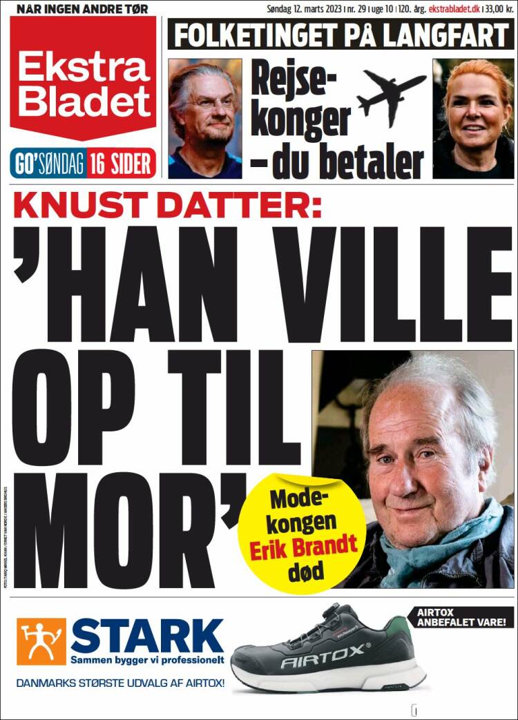 Portada de Ekstra Bladet (Dinamarca)