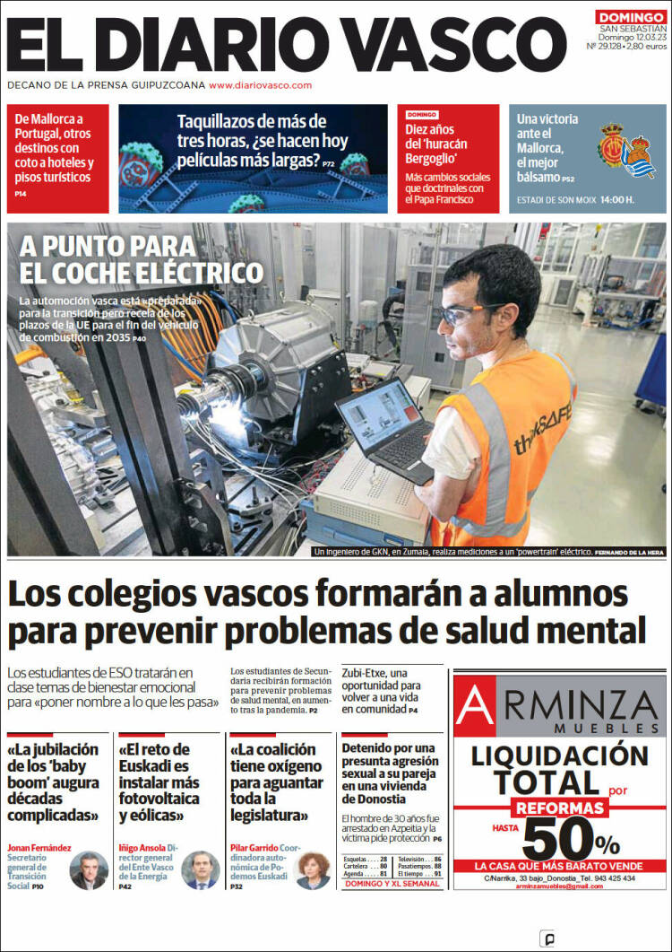 Portada de Diario Vasco (España)
