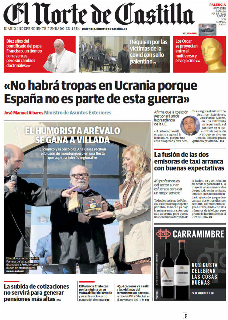 Portada de Norte de Castilla - Palencia (España)