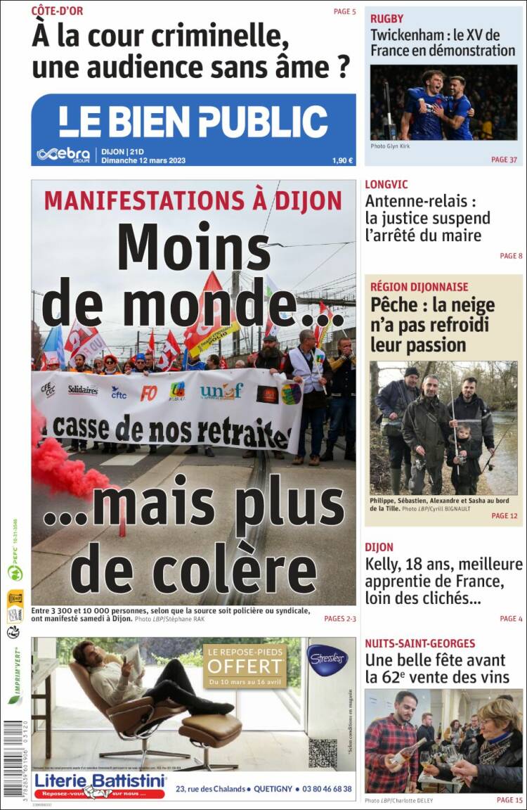 Portada de Le Bien Public (Francia)