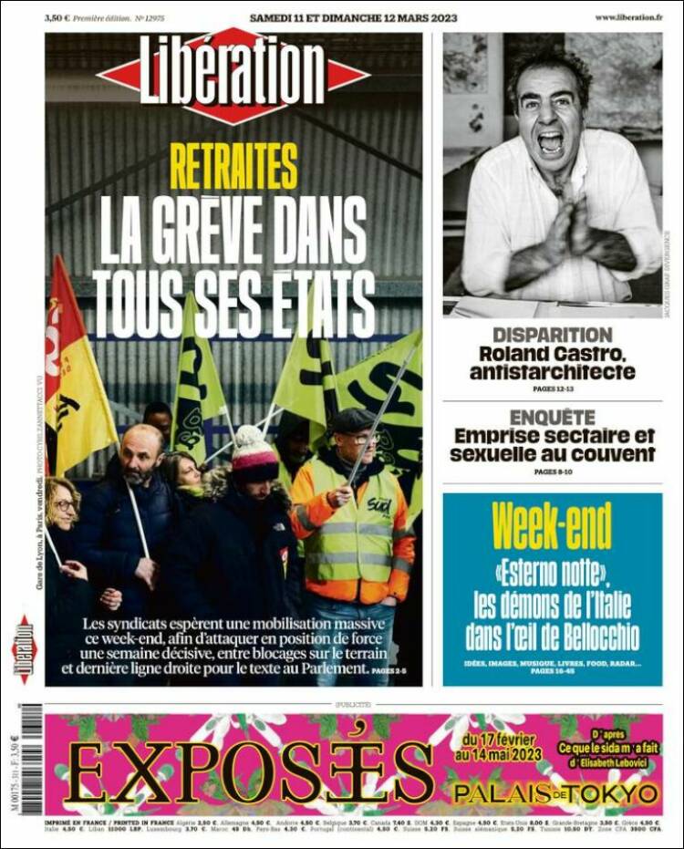 Portada de Libération (Francia)