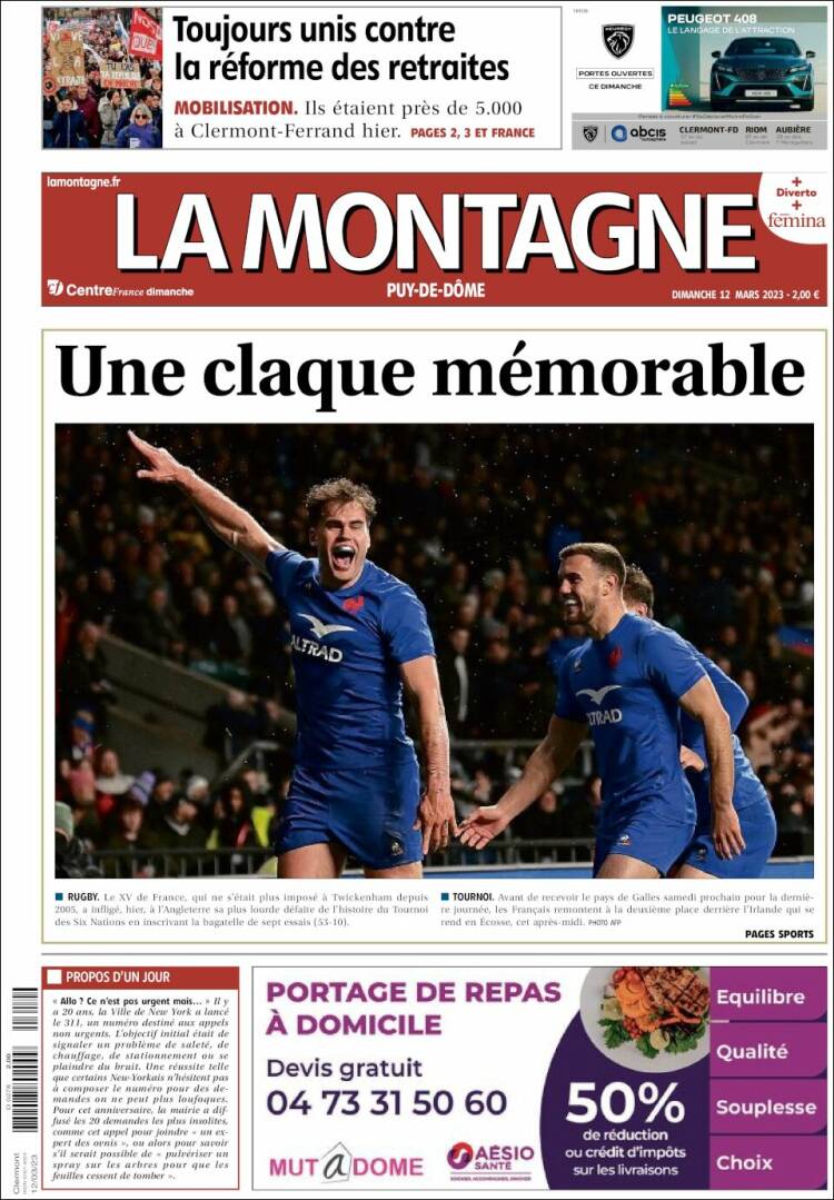 Portada de La Montagne (Francia)