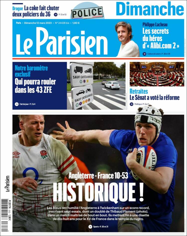 Portada de Le Parisien (Francia)