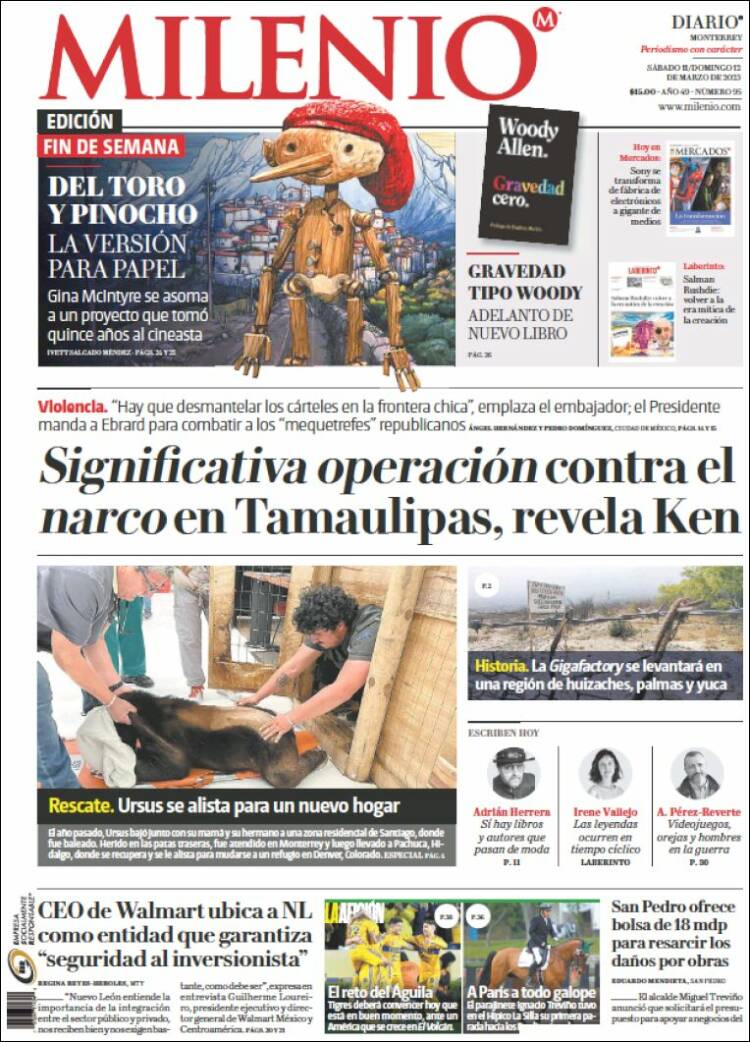 Portada de Milenio de Monterrey (M&eacute;xico)