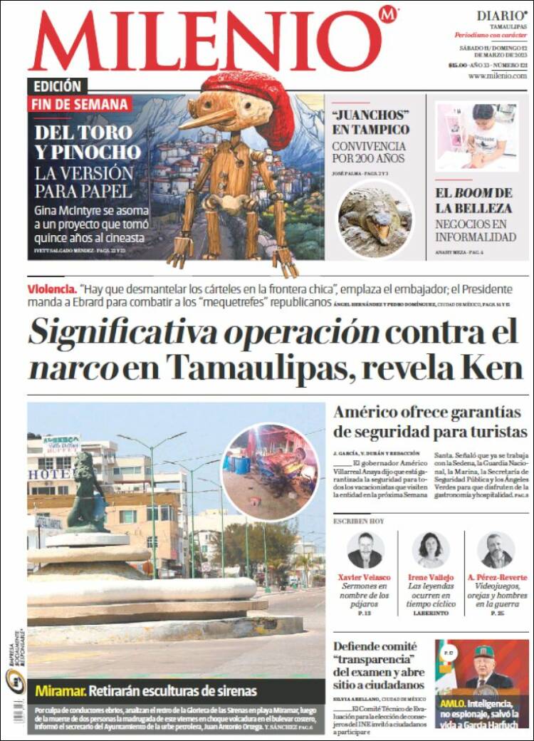 Portada de Milenio - Tamaulipas (M&eacute;xico)