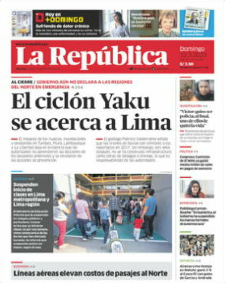 Portada de La Republica (Per&uacute;)