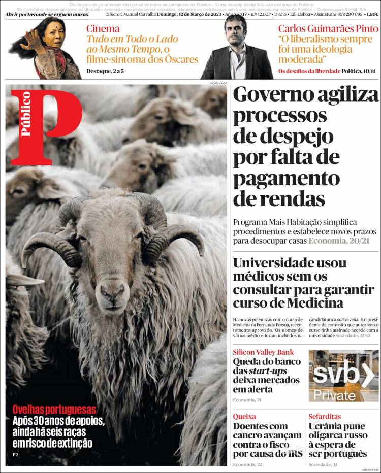 Portada de Público (Portugal)