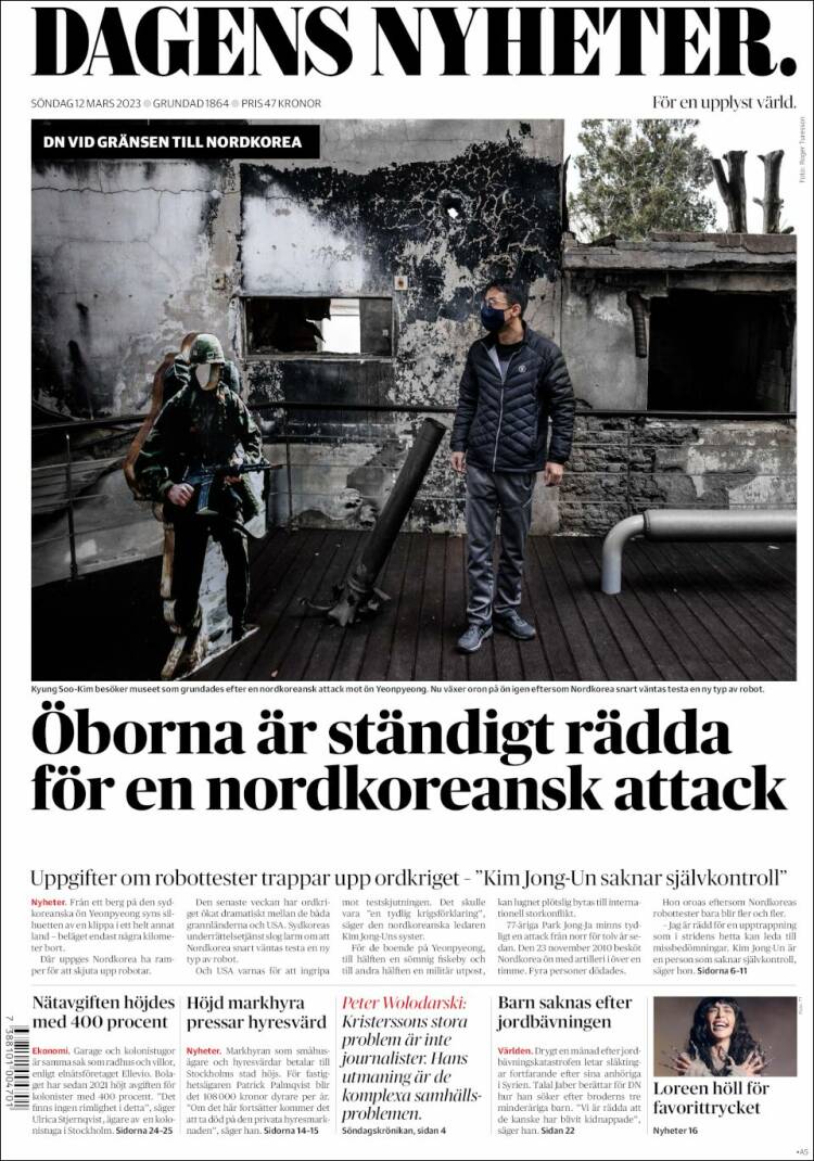 Portada de Dagens Nyheter (Suecia)