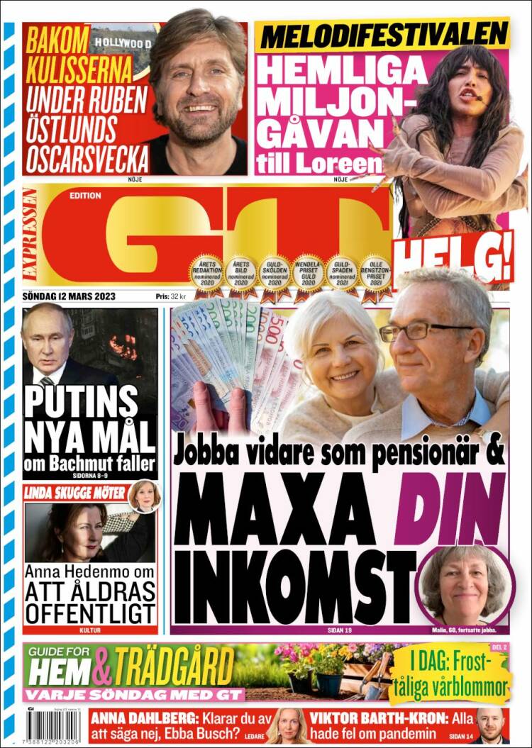 Portada de Göteborgstidningen (Suecia)