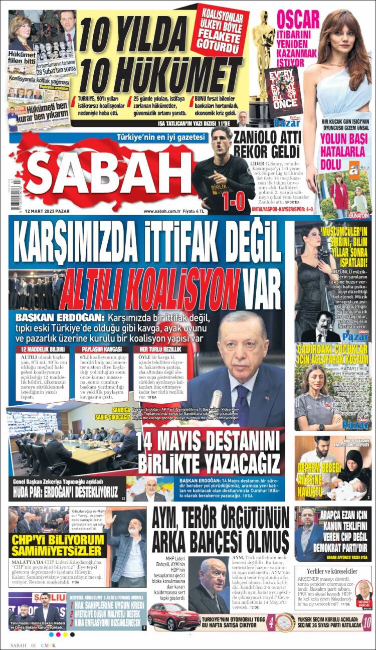 Portada de Sabah (Turqu&iacute;a)