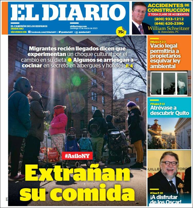 Portada de El Diario NY (USA)