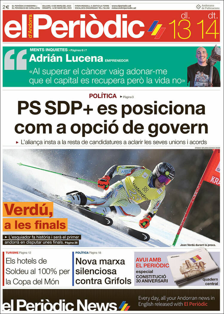 Portada de El Periòdic d'Andorra (Andorra)