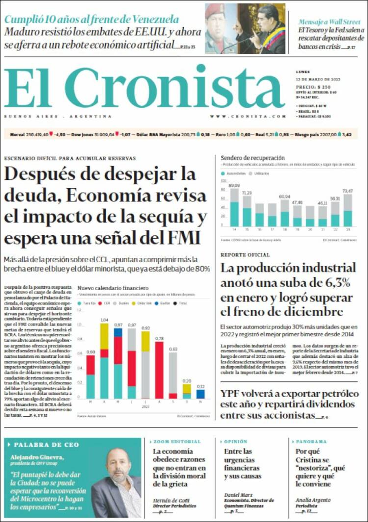 Portada de El Cronista Comercial (Argentina)