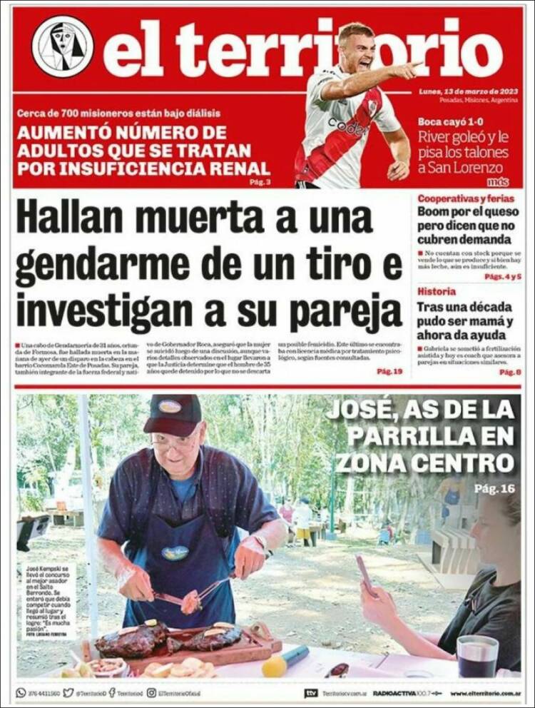 Portada de El Territorio (Argentina)