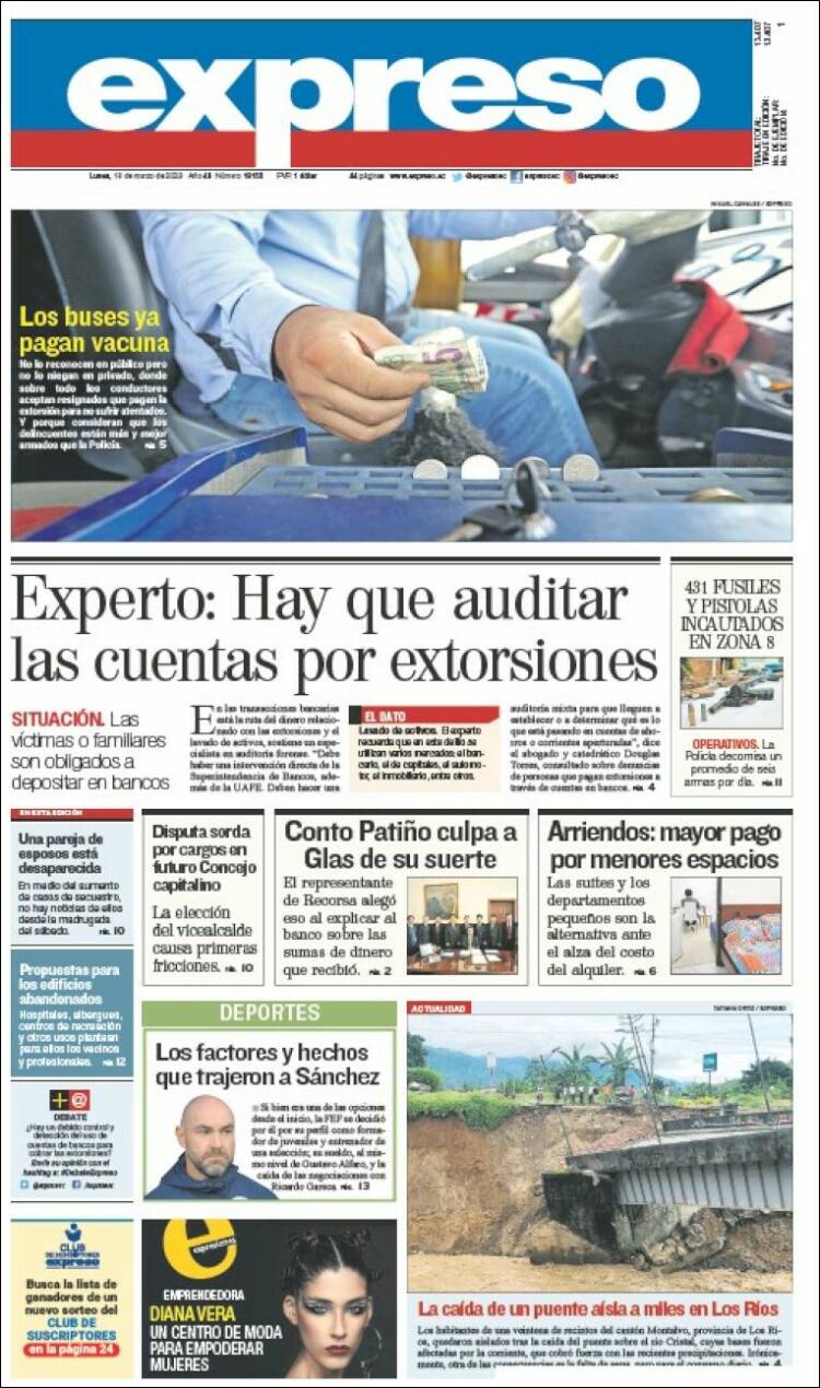 Portada de Expreso (Ecuador)