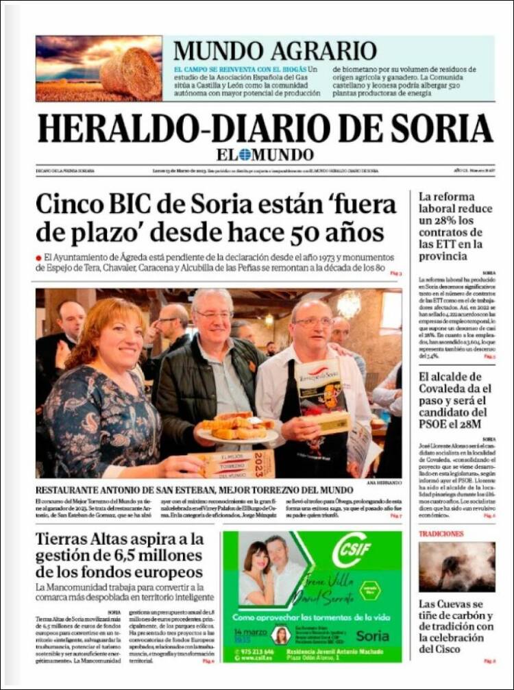 Portada de Diario de Soria (España)