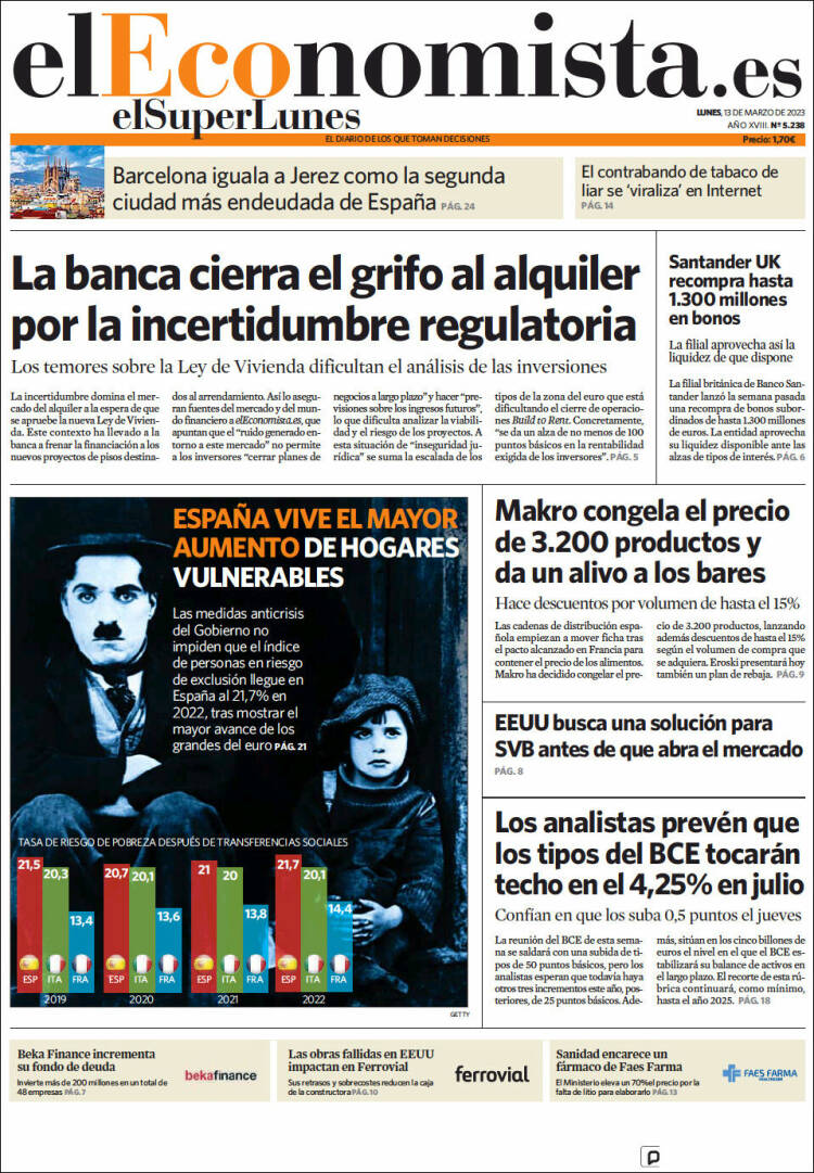 Portada de El Economista (Espa&ntilde;a)