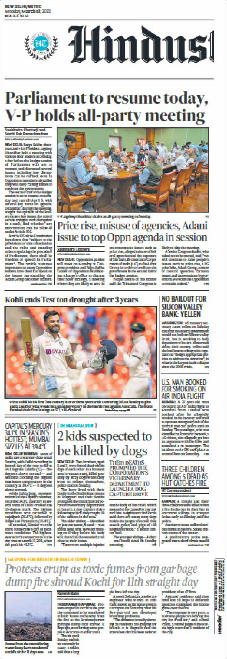 Portada de Hindustan Times (India)