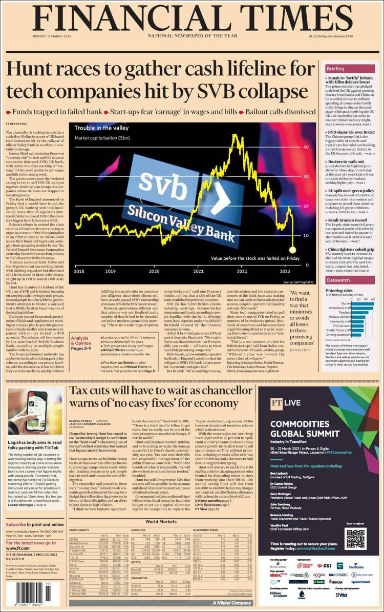 Portada de Financial Times (Reino Unido)