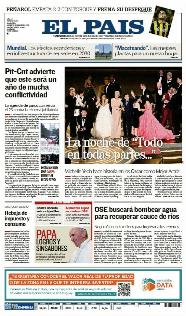 Portada de El País (Uruguay)