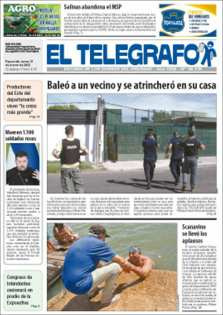 Portada de El Telégrafo (Uruguay)