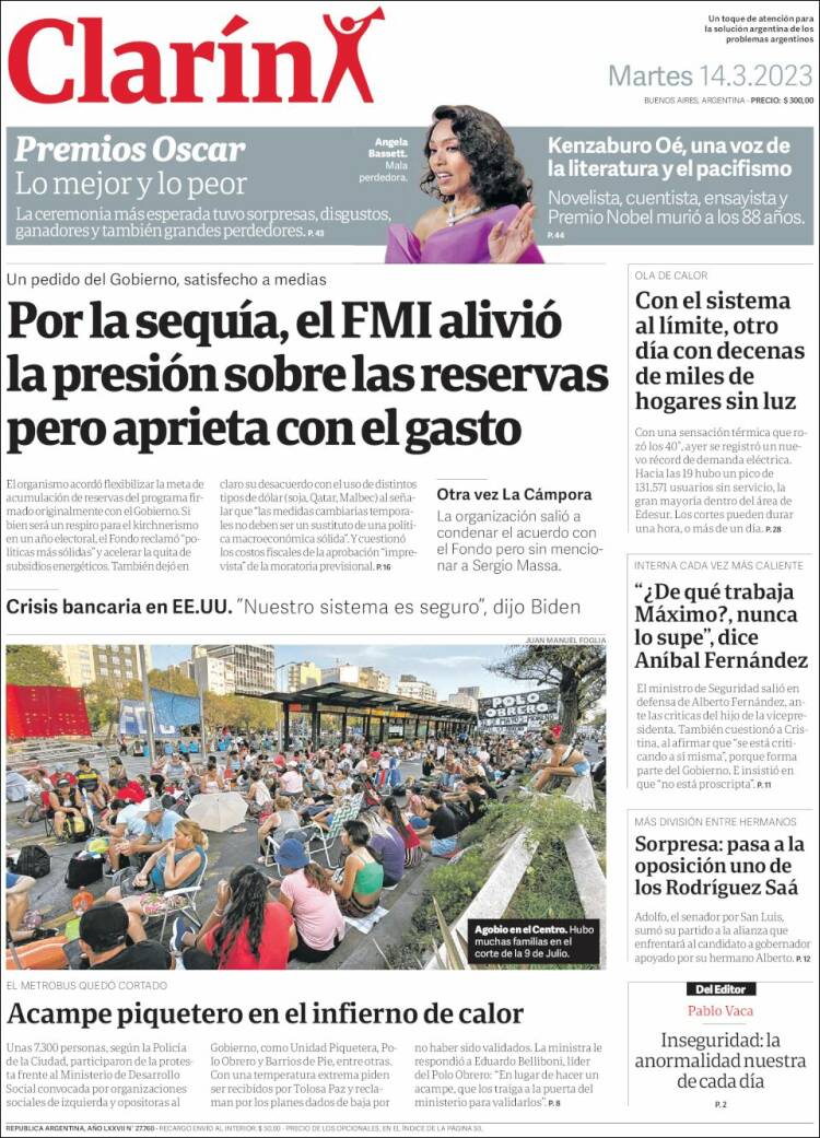 Portada de Clarín (Argentina)