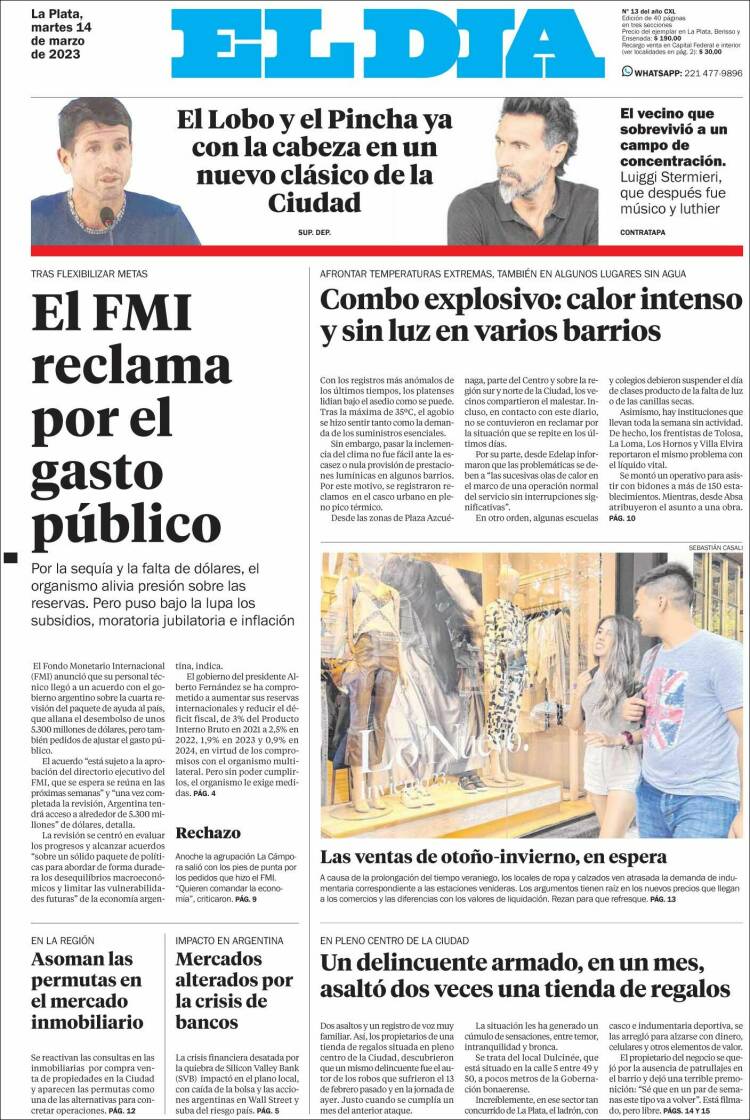 Portada de El Día de la Plata (Argentina)