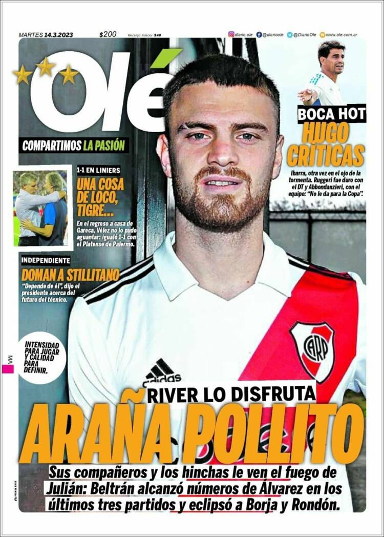 Portada de Olé (Argentina)