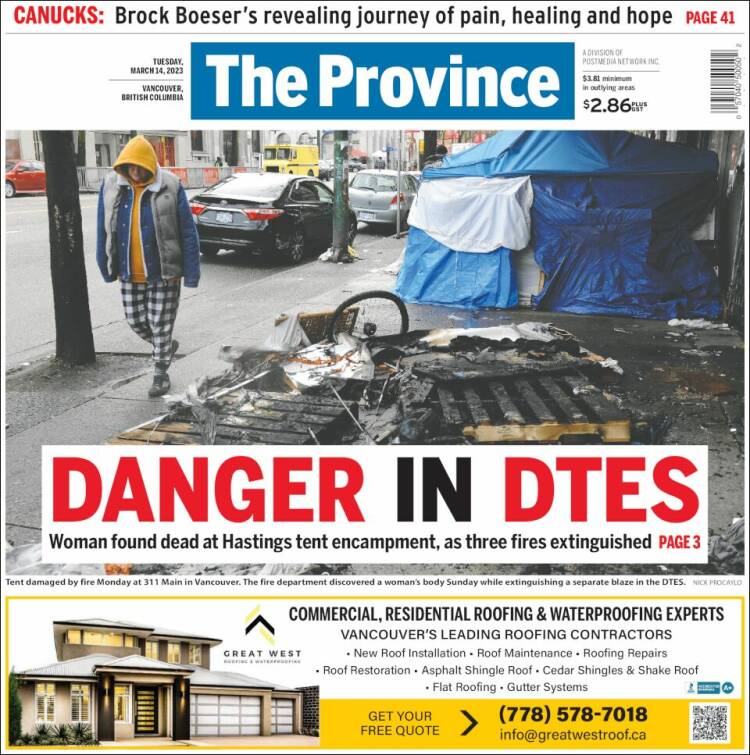 Portada de The Province (Canadá)