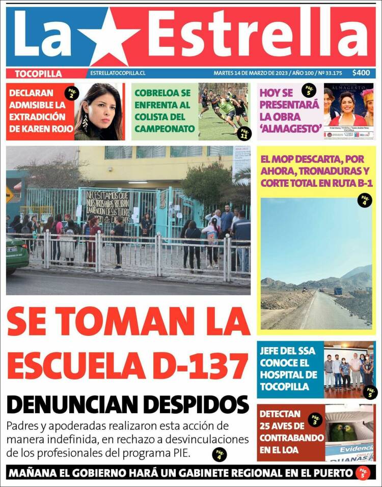 Portada de La Estrella de Tocopilla (Chile)