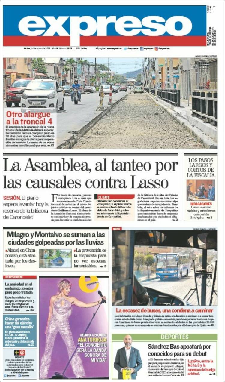 Portada de Expreso (Ecuador)