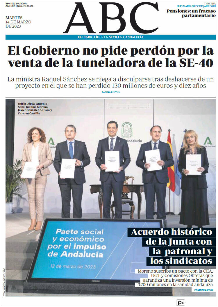 Portada de ABC - Sevilla (Espa&ntilde;a)