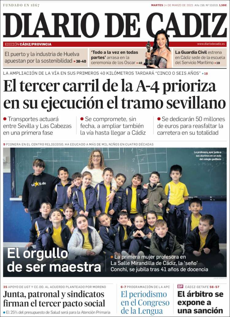 Portada de Diario de Cádiz (Espa&ntilde;a)