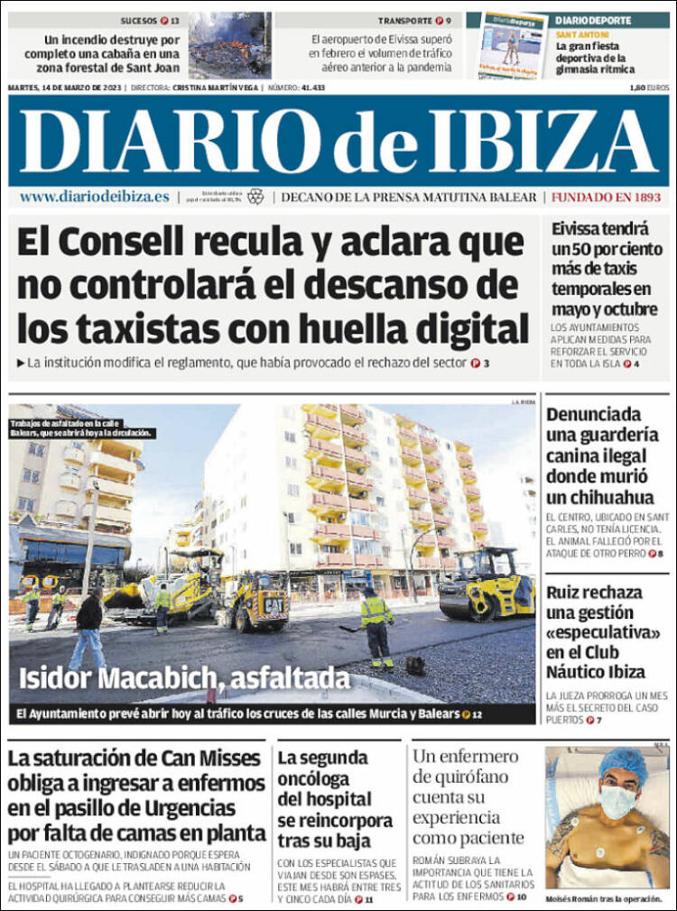 Portada de Diario de Ibiza (Espa&ntilde;a)